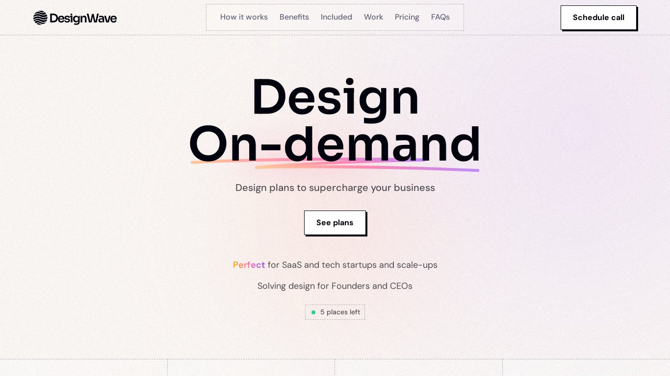 DesignWave Landing page