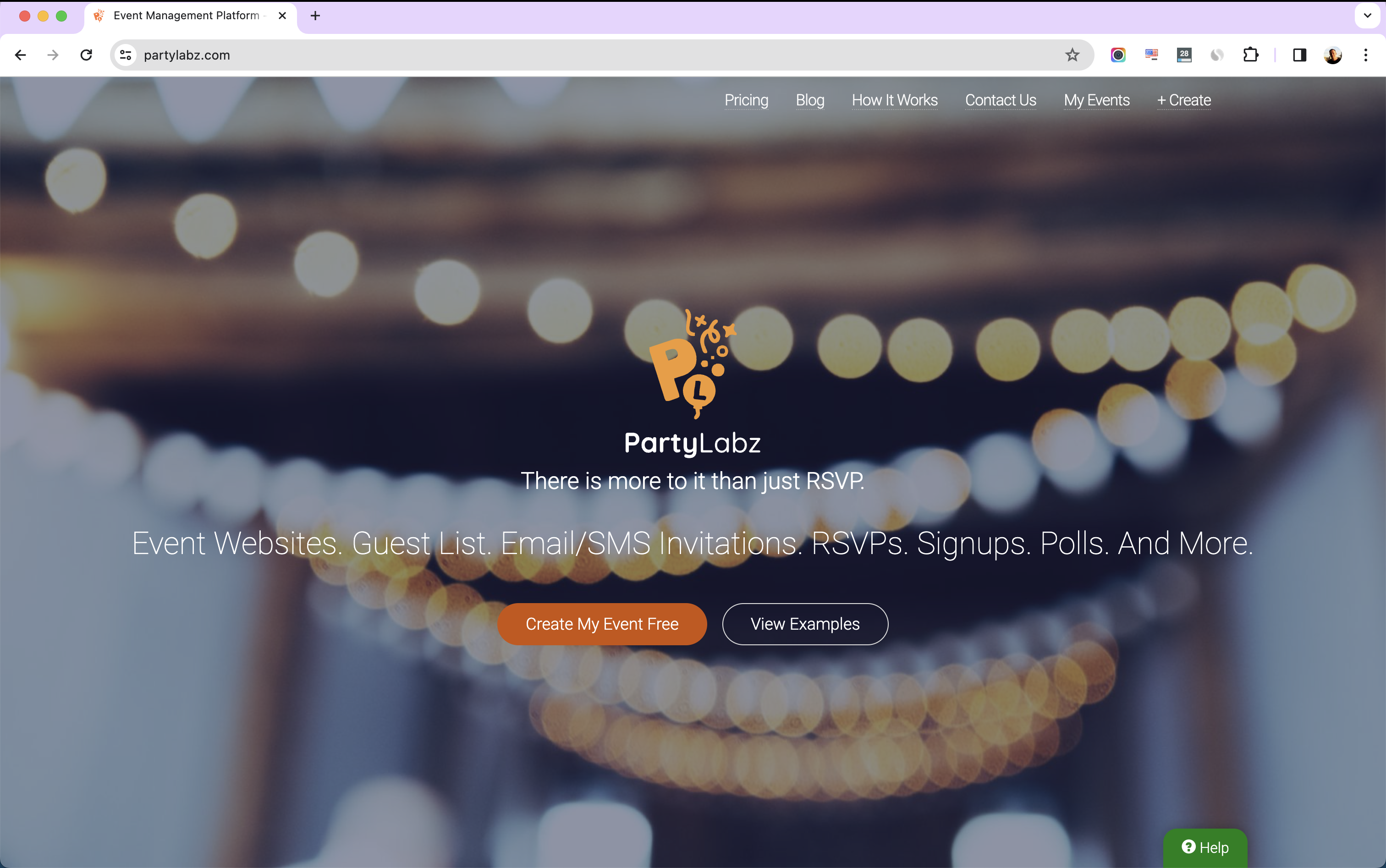 PartyLabz Landing Page