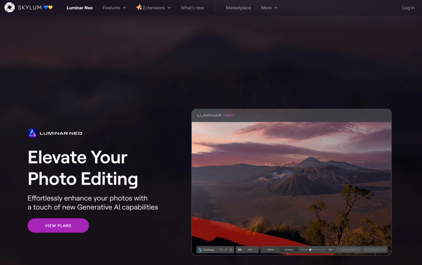 Luminar Neo Landing Page