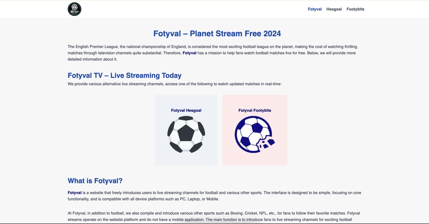 Fotyval.One Landing Page