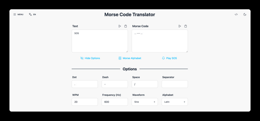 Morse Decoder Landing Page