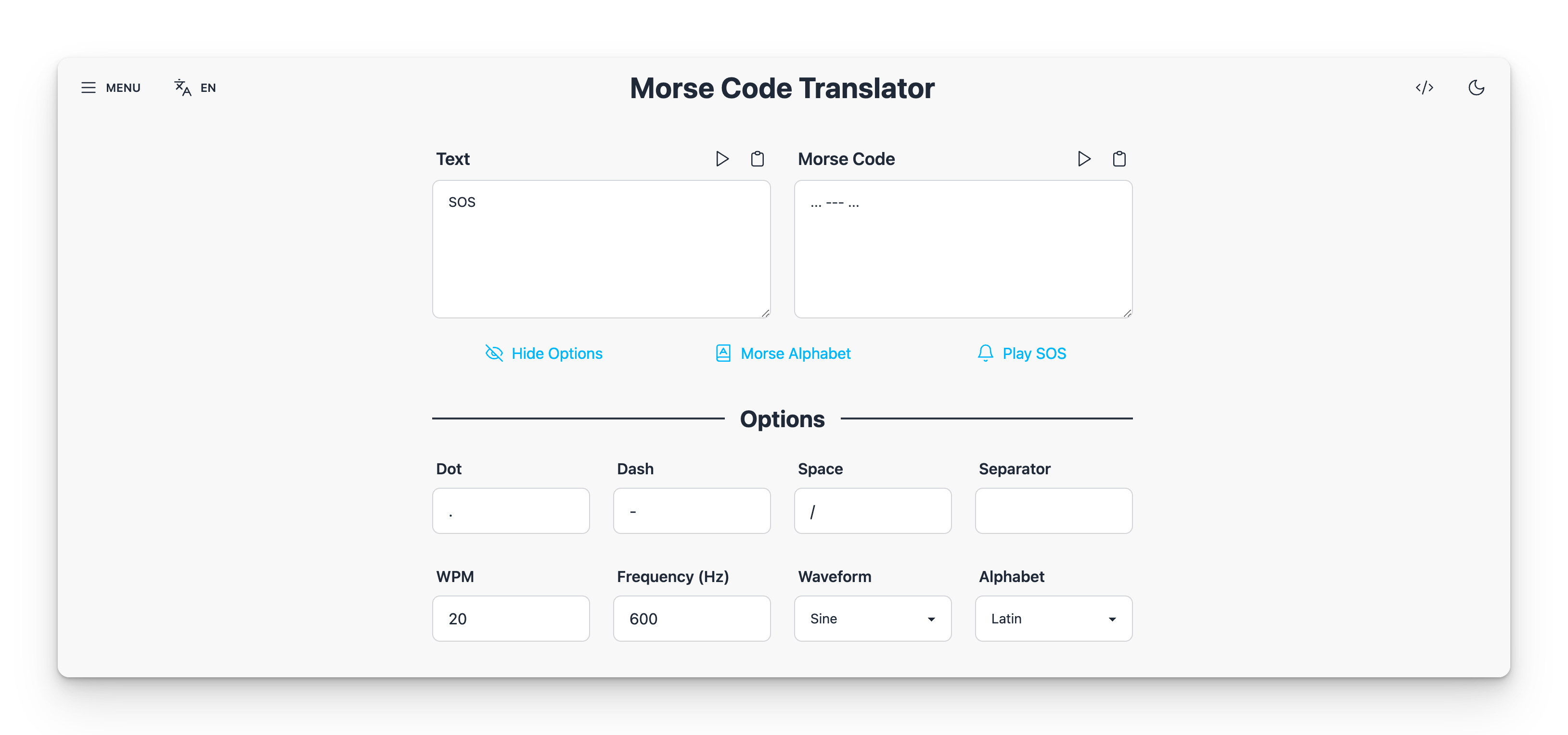 Morse Decoder Morse Decoder - Morse Code Translator
