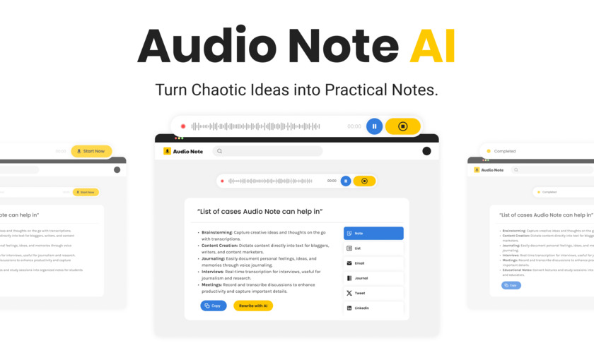 Audio Notes AI Landing Page