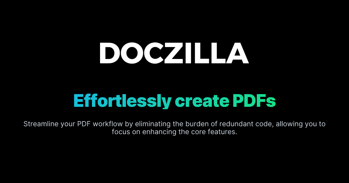 Doczilla Effortlessly create PDFs