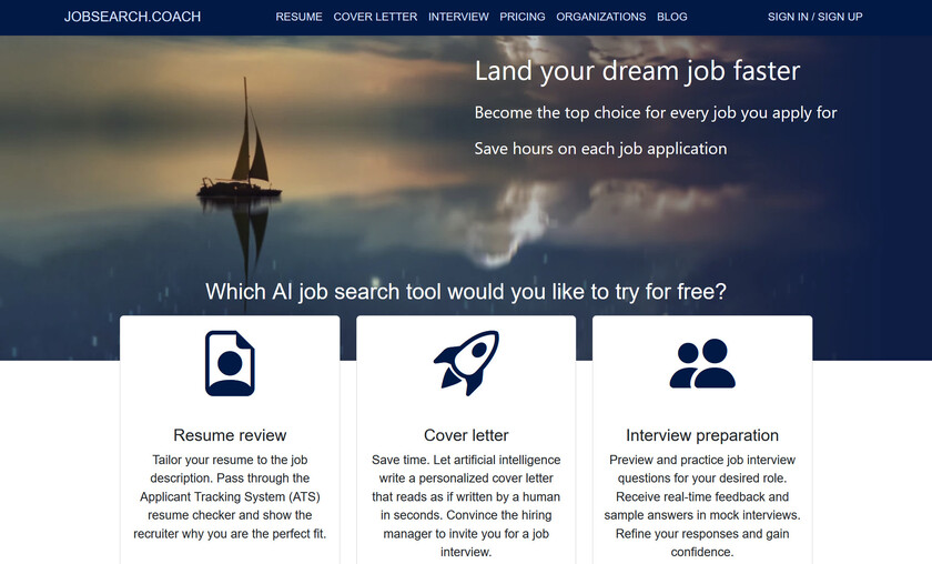 JobSearch.Coach Landing Page