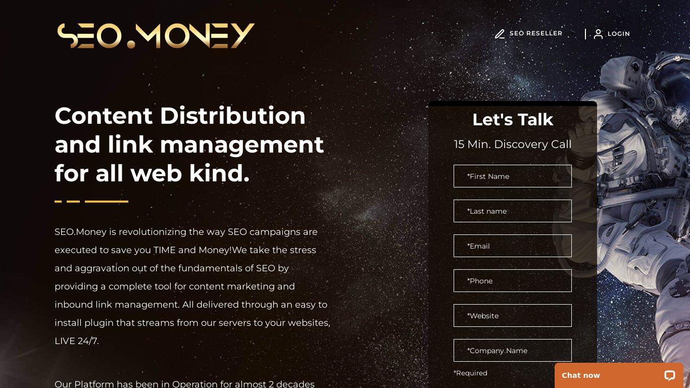 SEO.MONEY Landing page