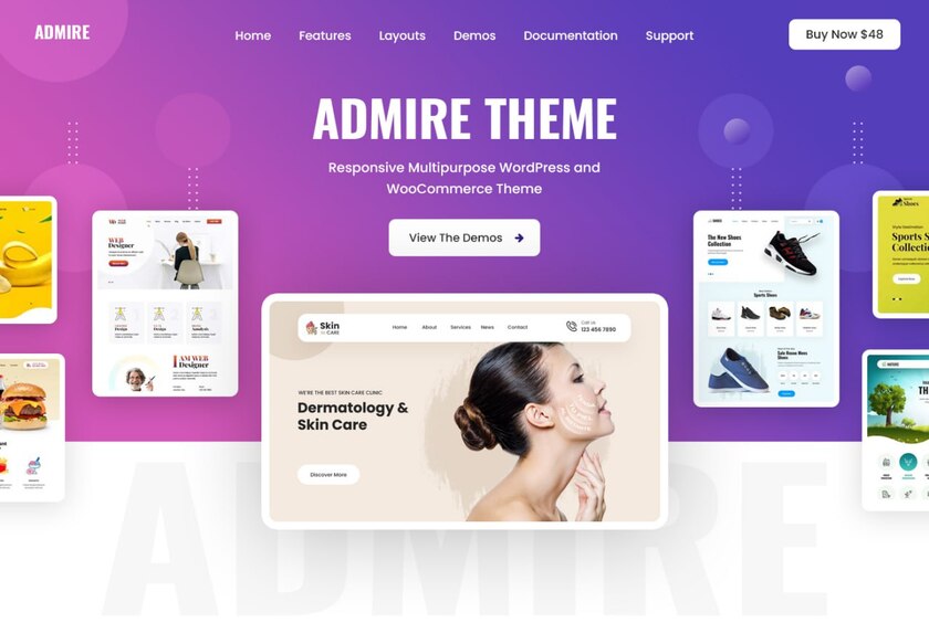 Admire Theme Landing Page