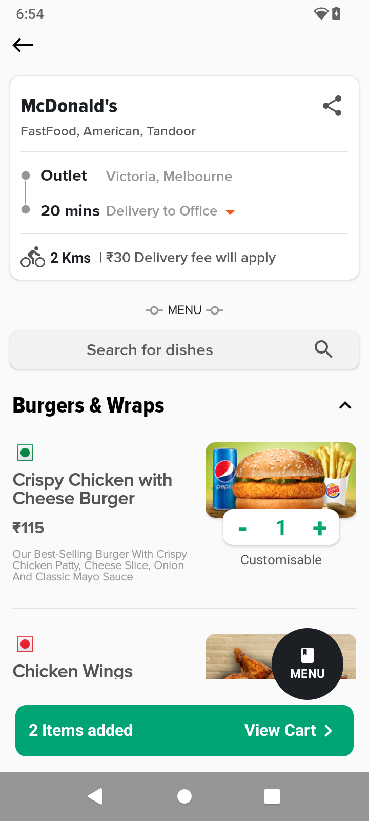 Outfleet Food Delivery Customer Mobile apps