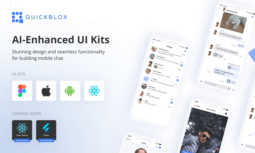 QuickBlox AI Enhanced UI Kits Landing Page