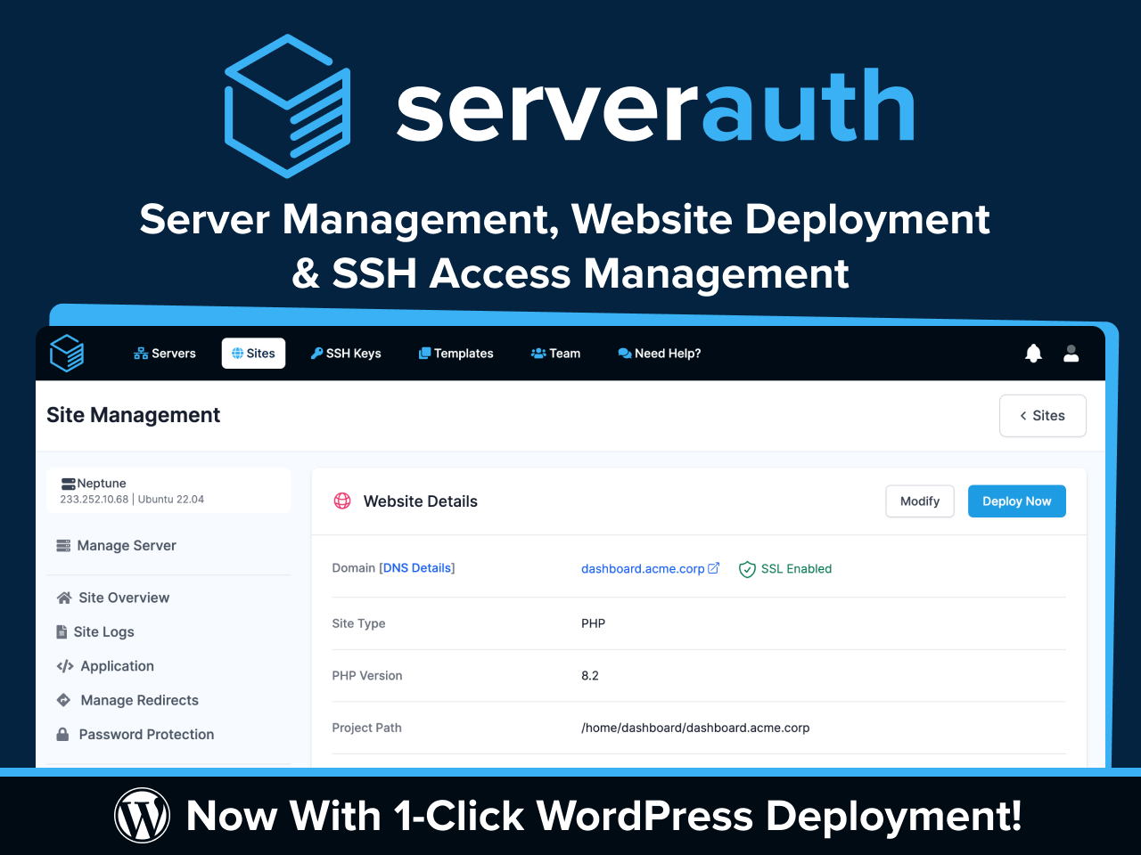 ServerAuth ServerAuth Website Management, Server Management and WordPress Deployment