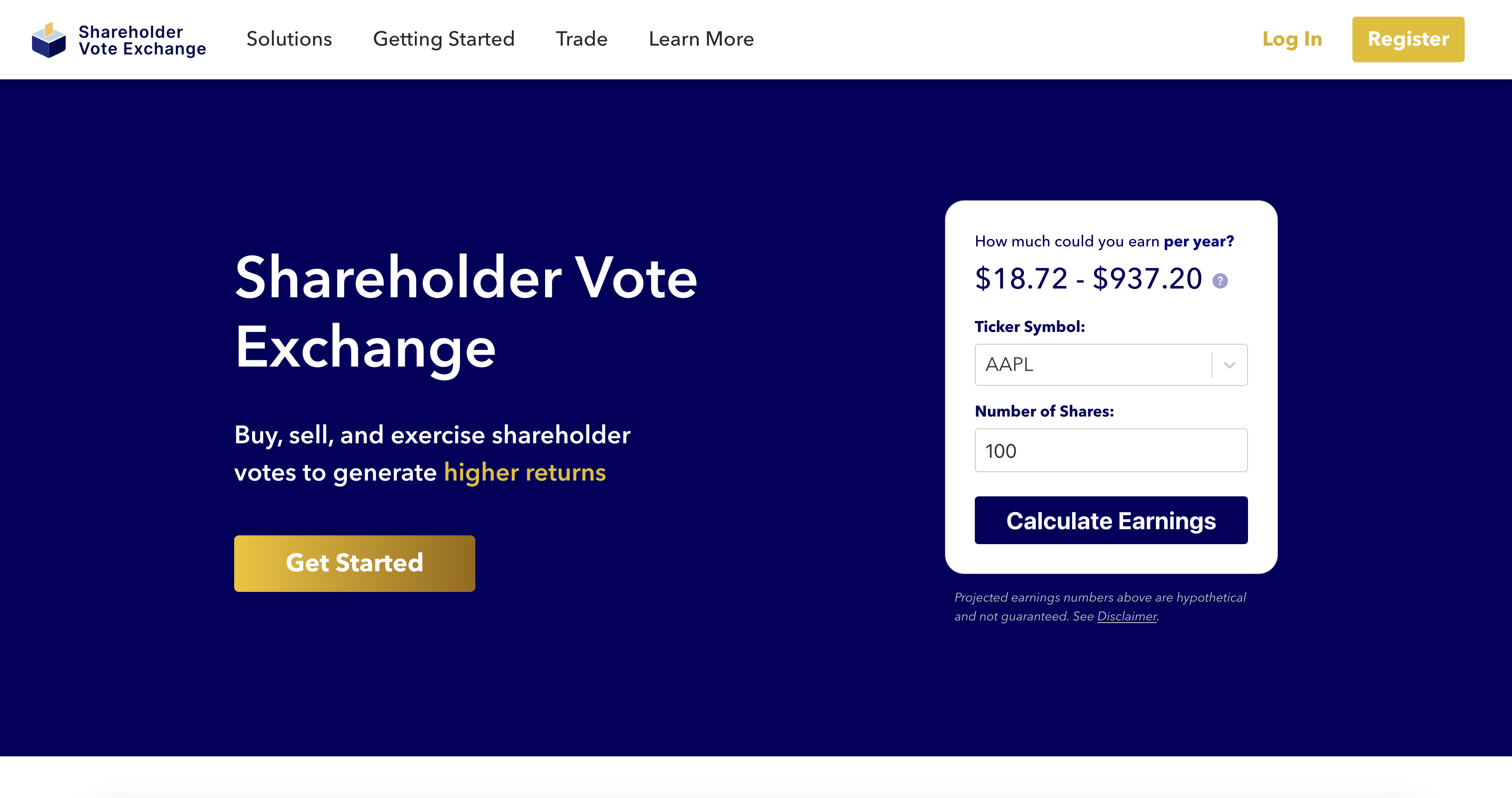 Shareholder Vote Exchange Homepage