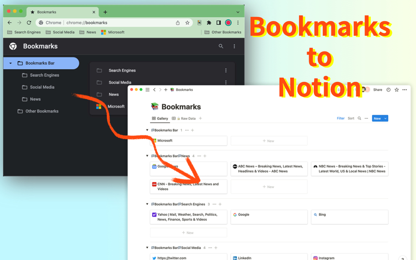 Bookmarks to Notion Landing Page