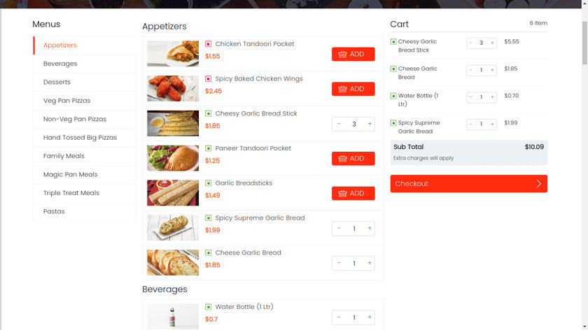 Outfleet Food Delivery Landing Page
