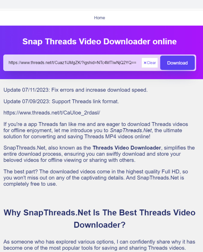 SnapThreads.net Landing Page
