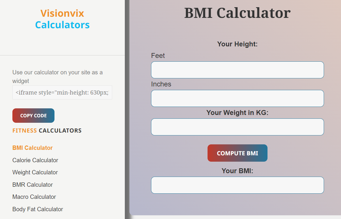 VisionVix Apps using the calculator