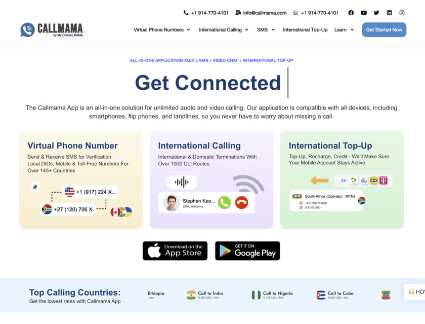 Callmama Landing Page
