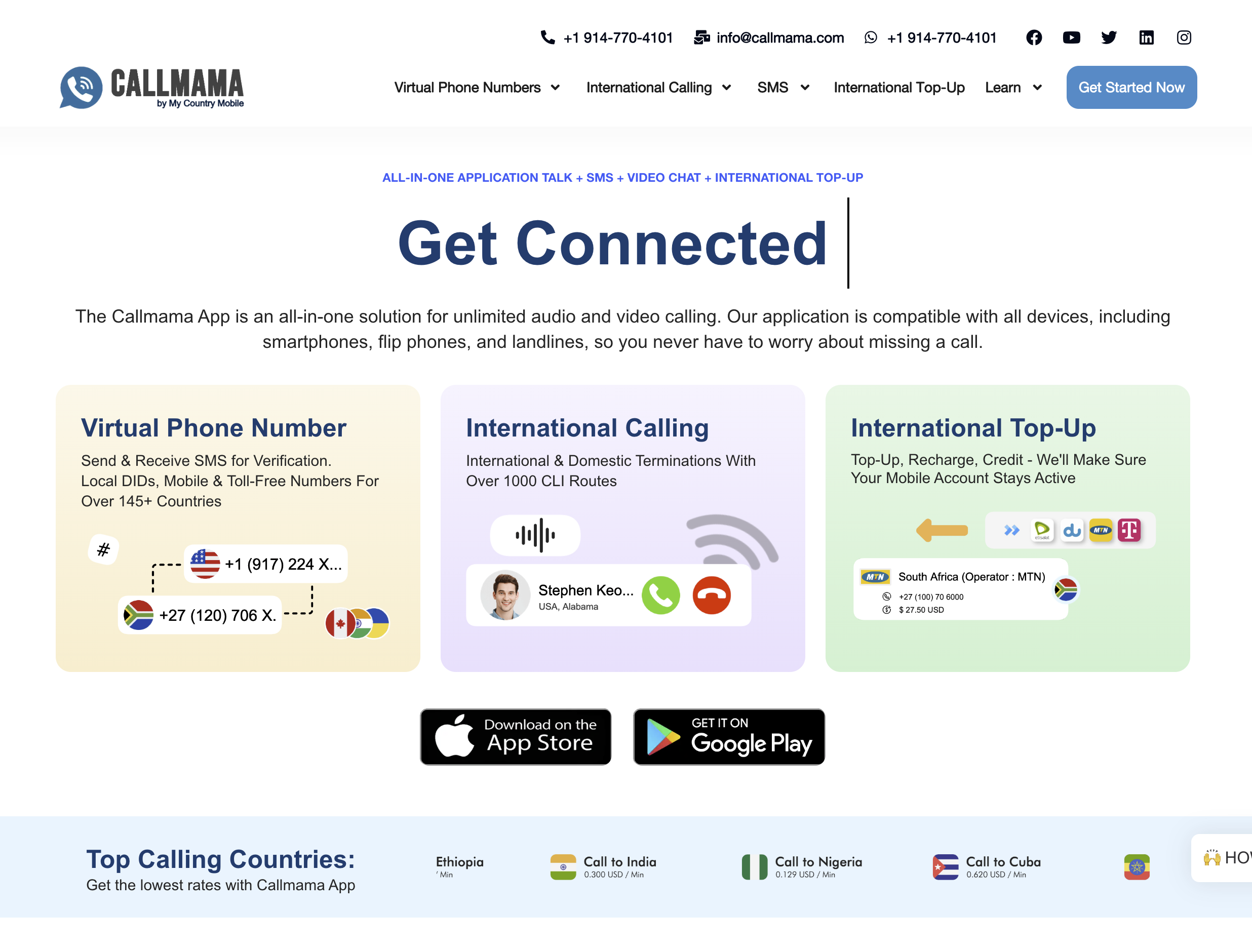 Callmama Callmama : Landing Page