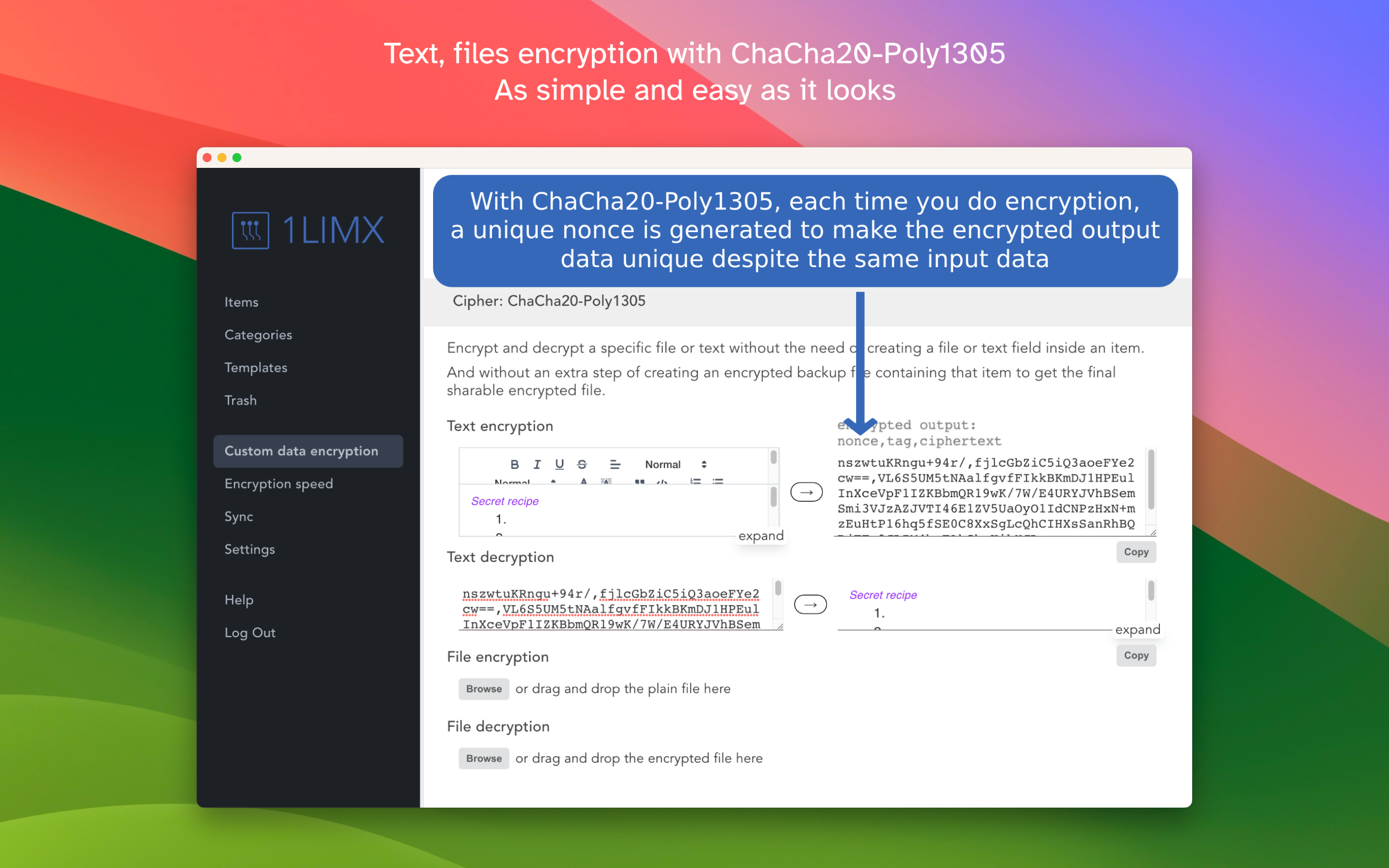 1LimX custom data encryption pc