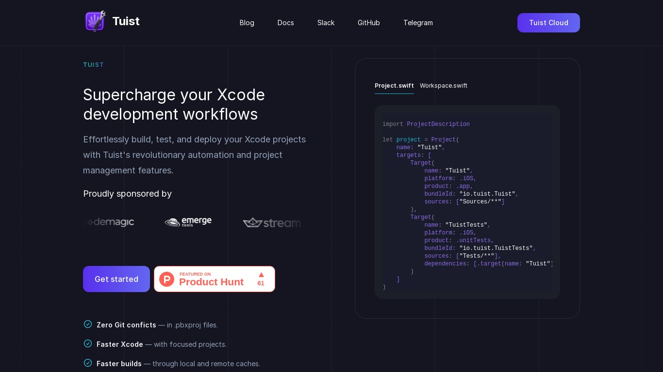 Tuist Landing page