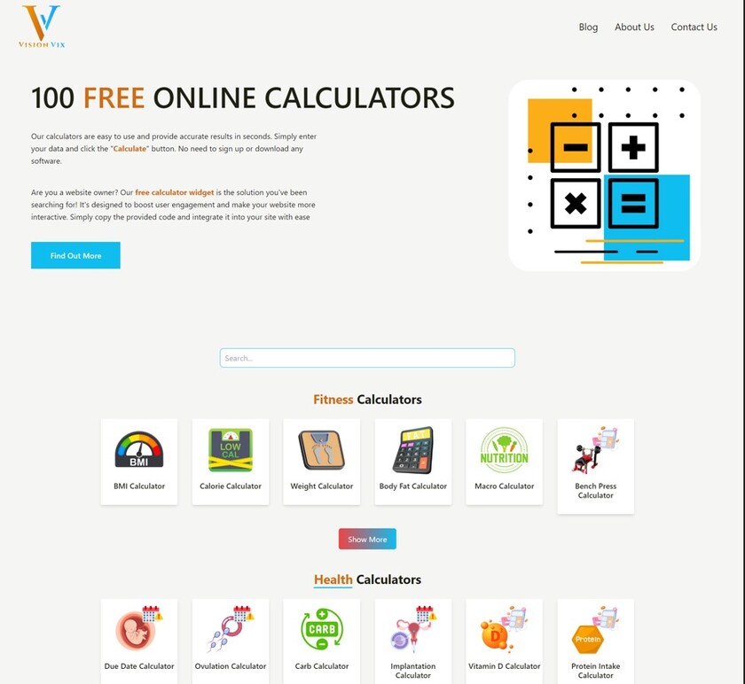 VisionVix Apps Landing Page