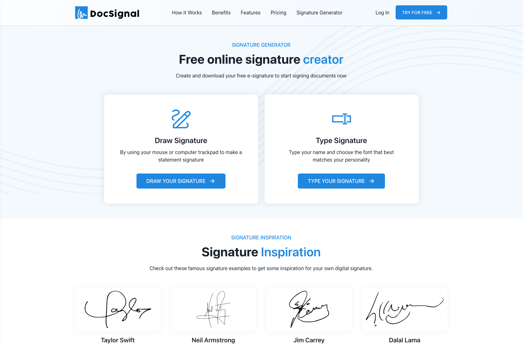 DocSignal Signature Generator Signature Generator by DocSignal
