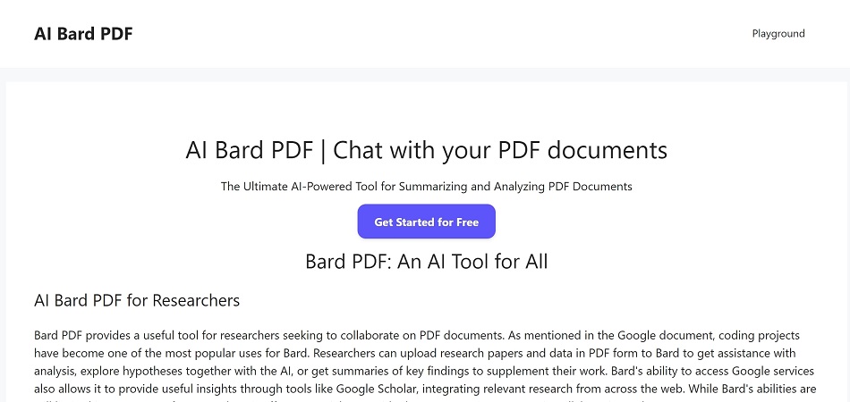 AI Bard PDF BARD PDF