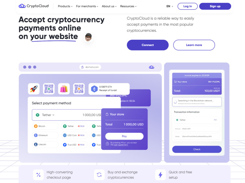 CryptoCloud Landing Page