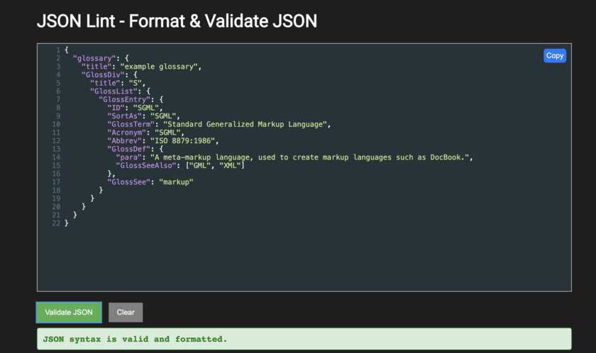 JSOLint Landing Page