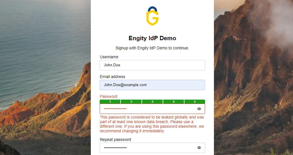 Engity Engity's Breached Password Detection