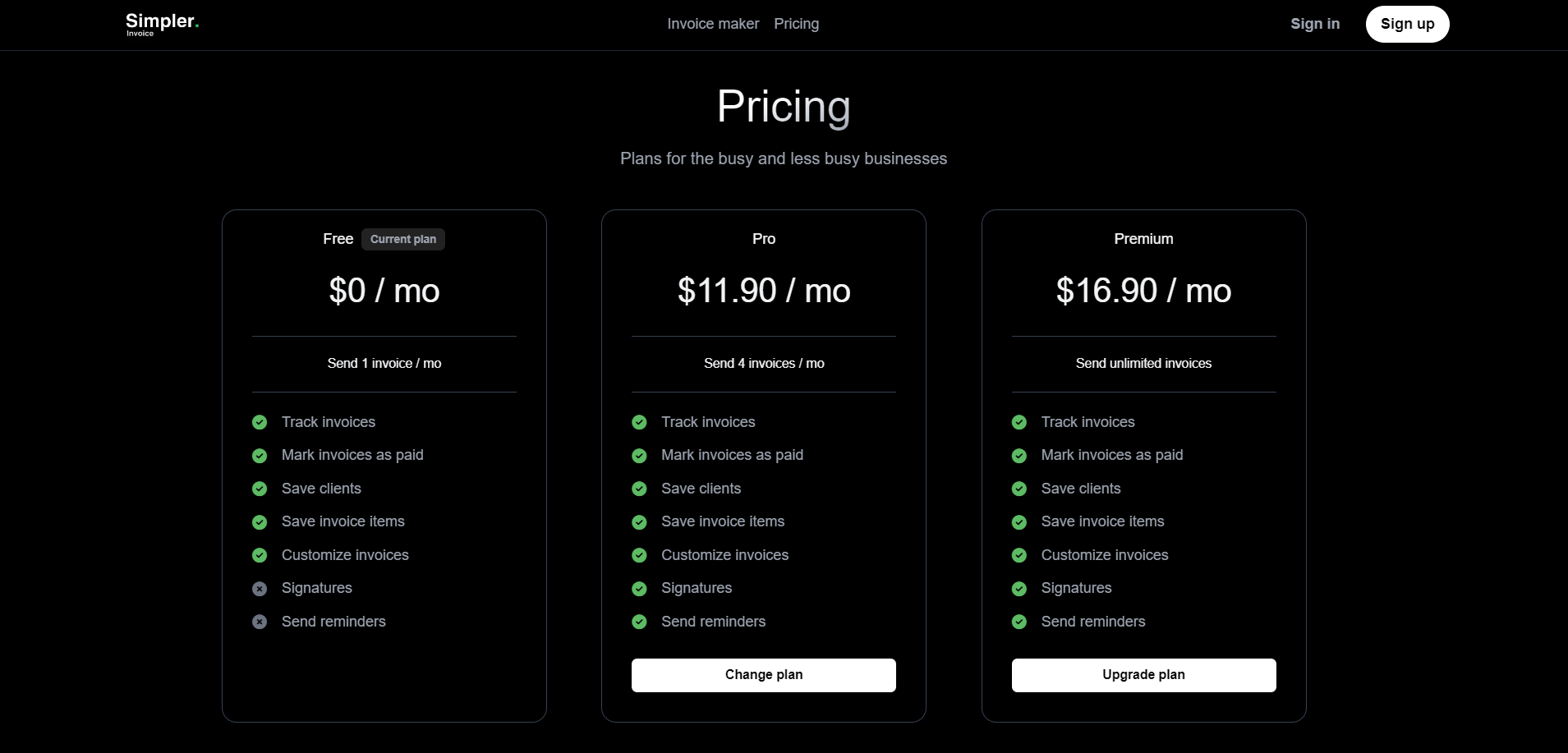Simpler Invoice Simpler Invoice pricing