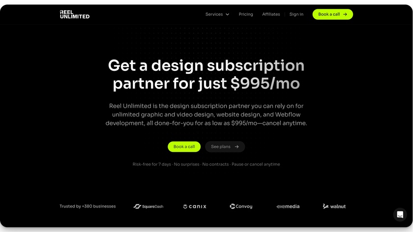 REEL UNLIMITED Landing Page