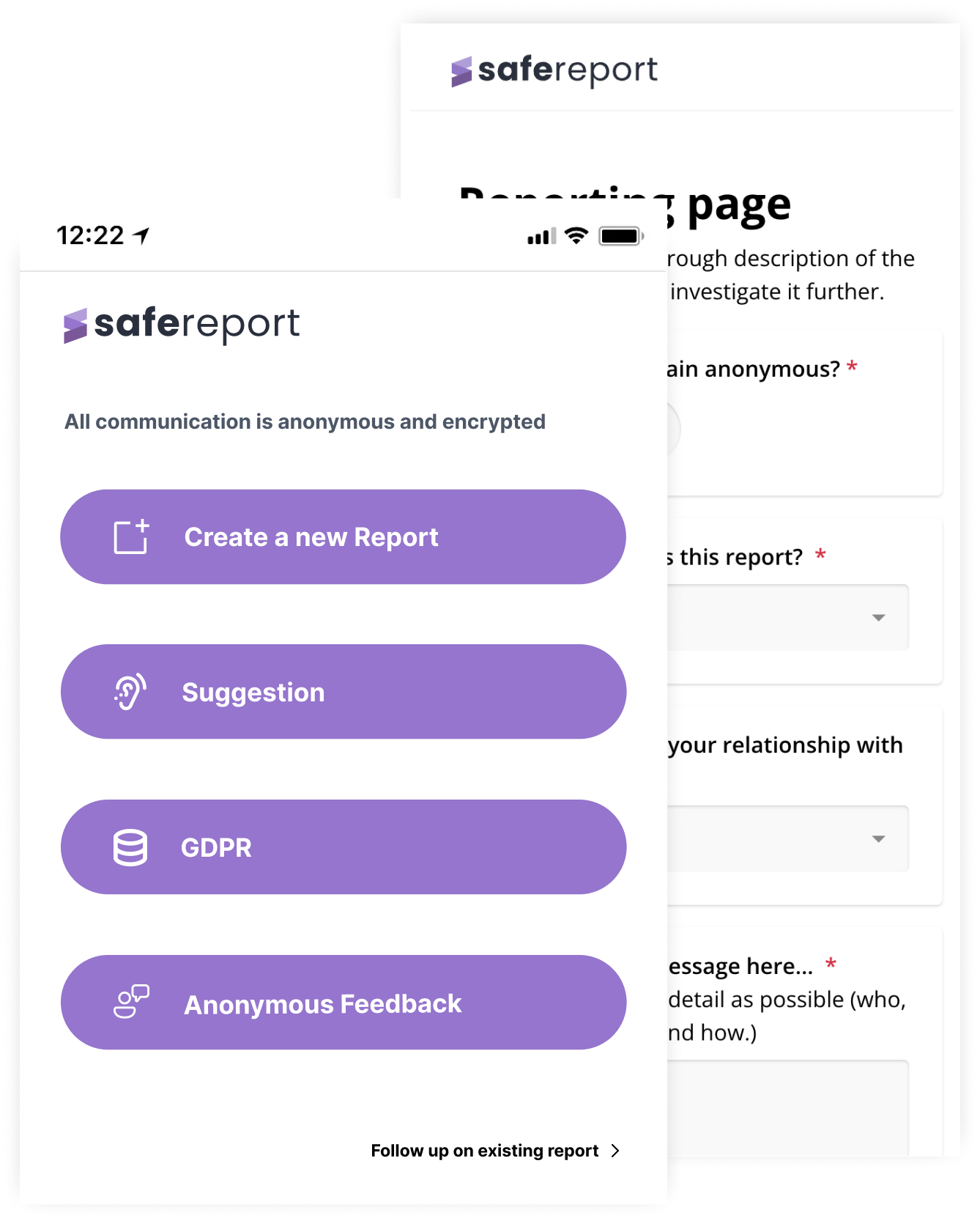SafeReport Report Page