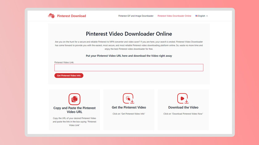 Pinterest Download App Landing Page
