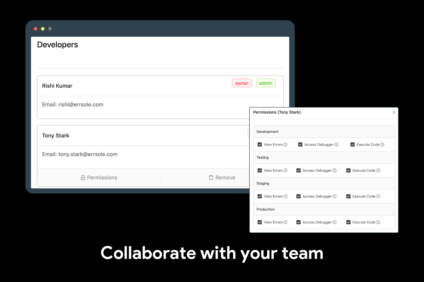 Errsole Cloud Collaborate with your team