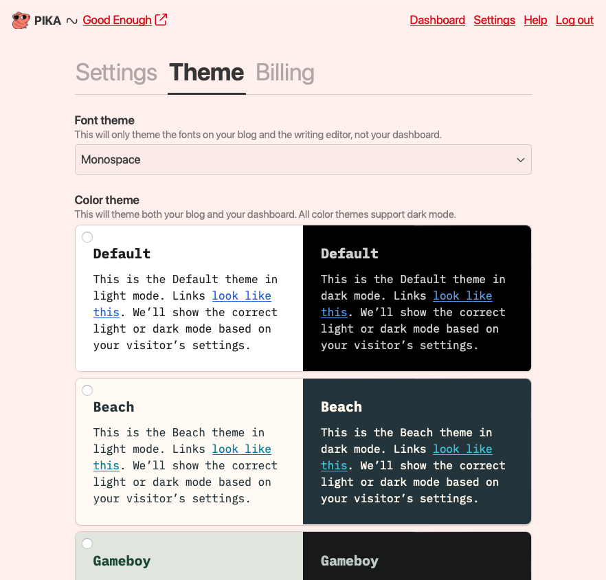 Pika.page Customization that is simple and non-technical.