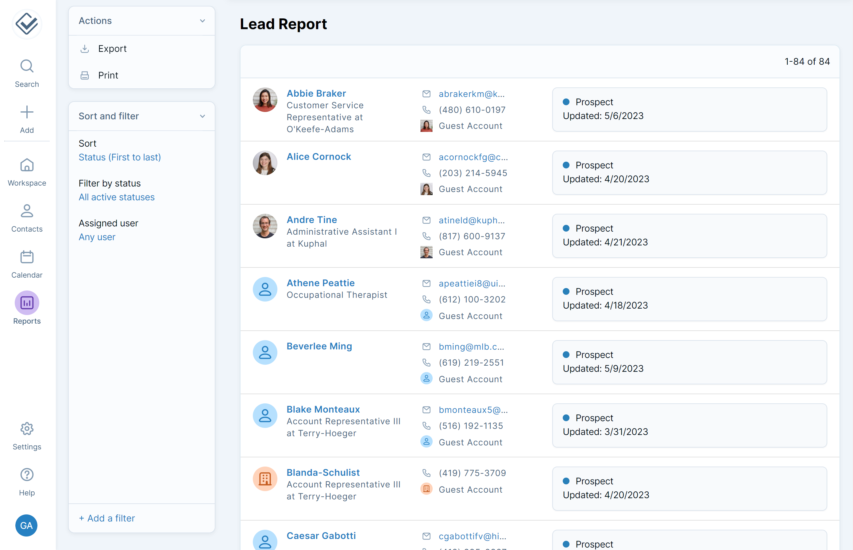 Less Annoying CRM Lead report