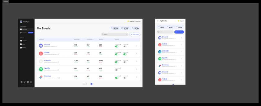 HidemyID App Landing Page