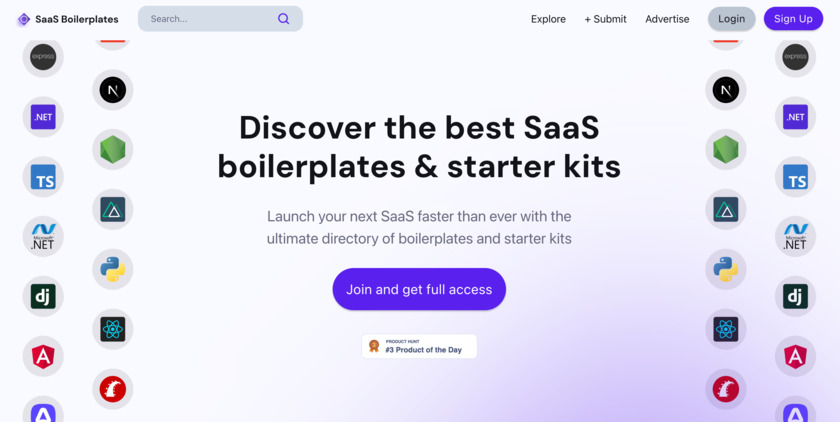 SaaS Boilerplates Landing Page