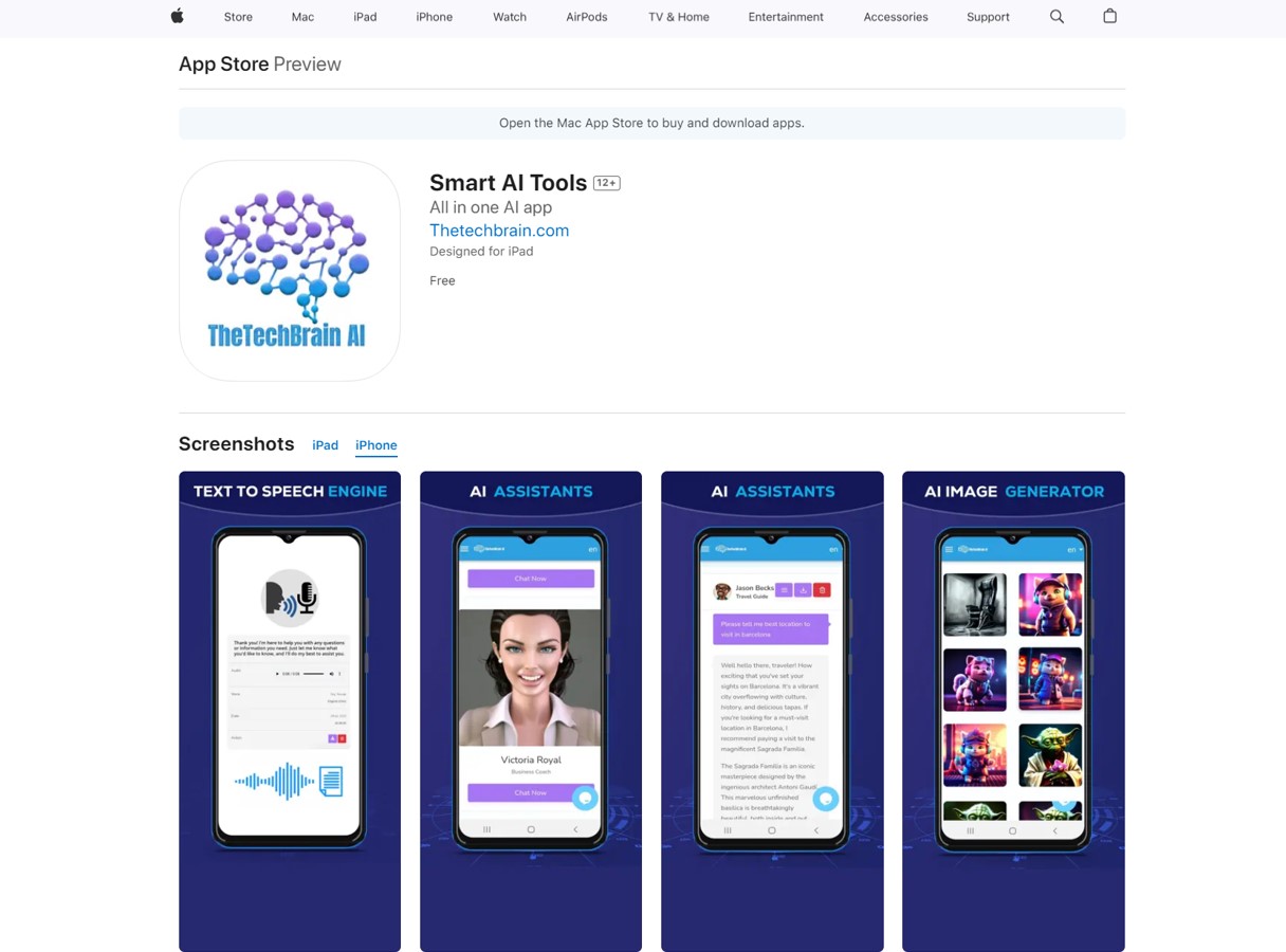 The TechBrain AI TheTechBrain App on the Apple Store