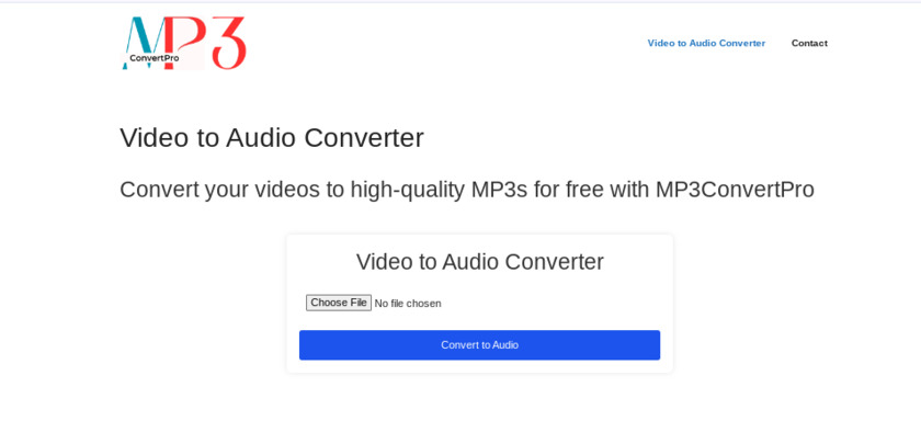 MP3ConvertPro Landing Page