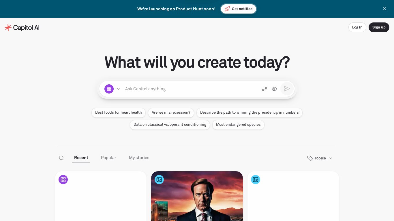 Capitol AI Landing page