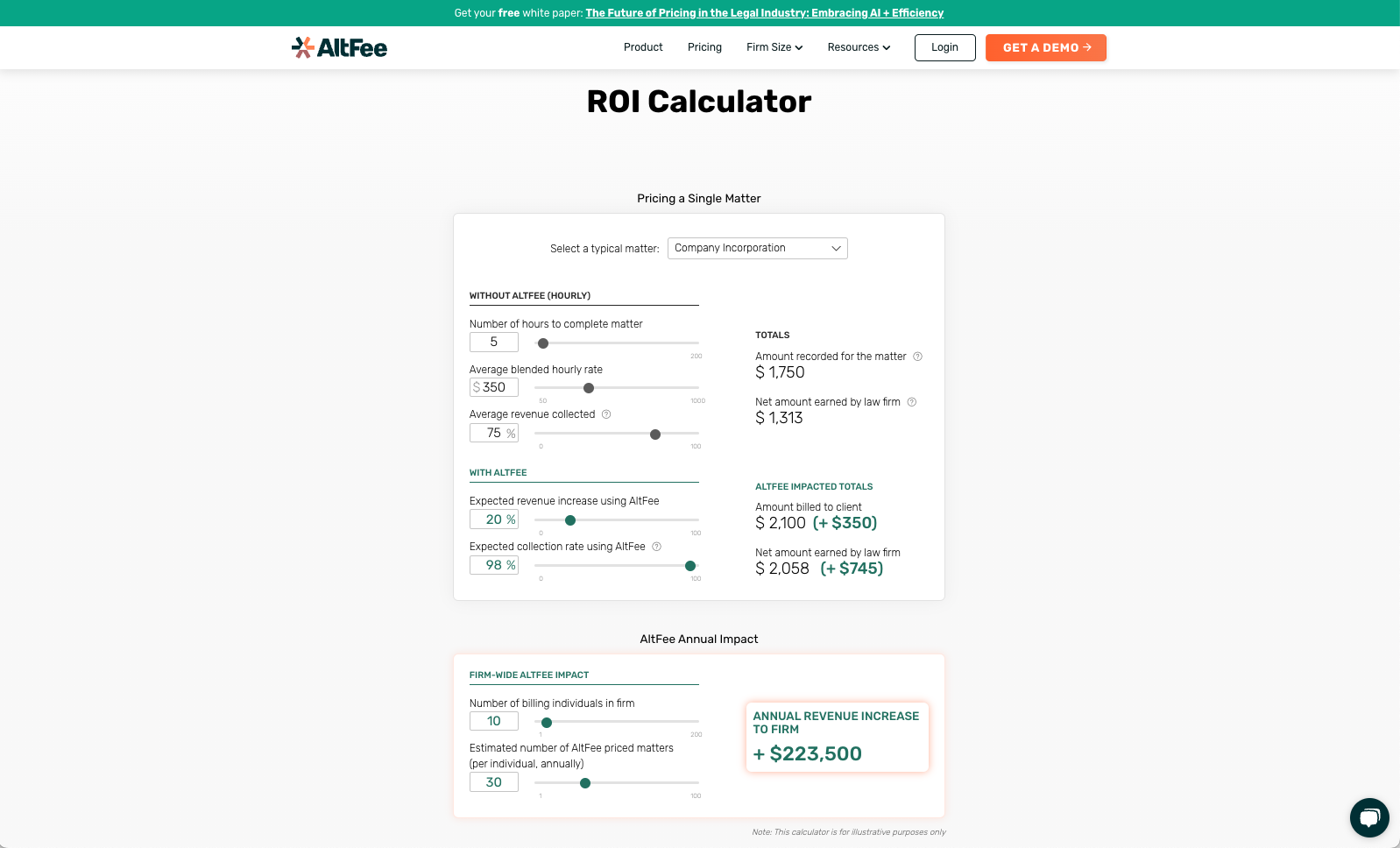 AltFee ROI Calculator