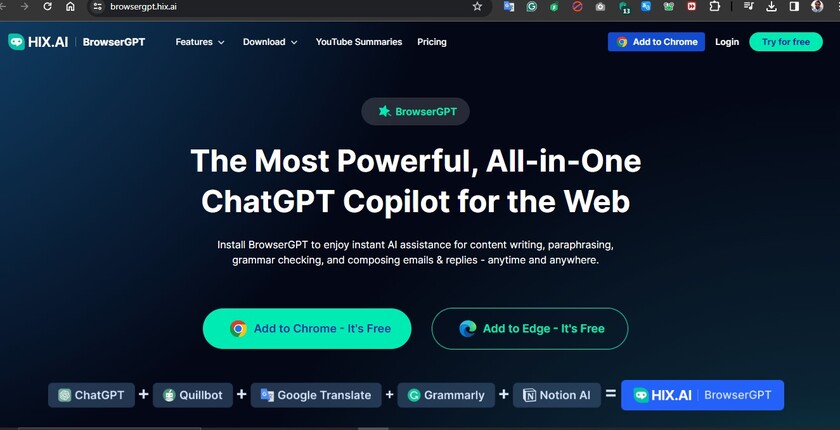 BrowserGPT AI Landing Page