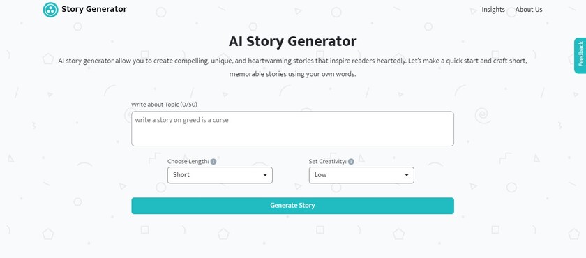 Story Generator Landing Page