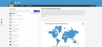 DNSChecker.org screenshot