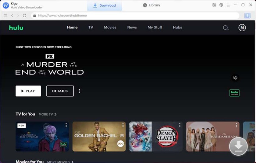 Kigo Hulu Video Downloader Landing Page