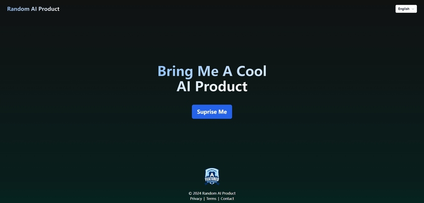 Random AI Product Landing Page