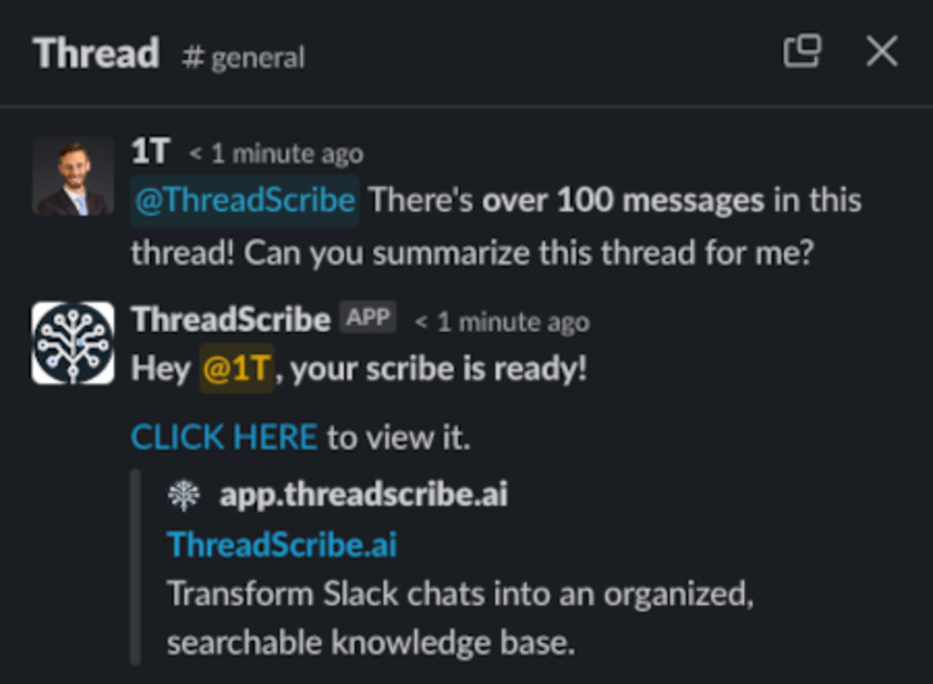 ThreadScribe.ai Landing Page