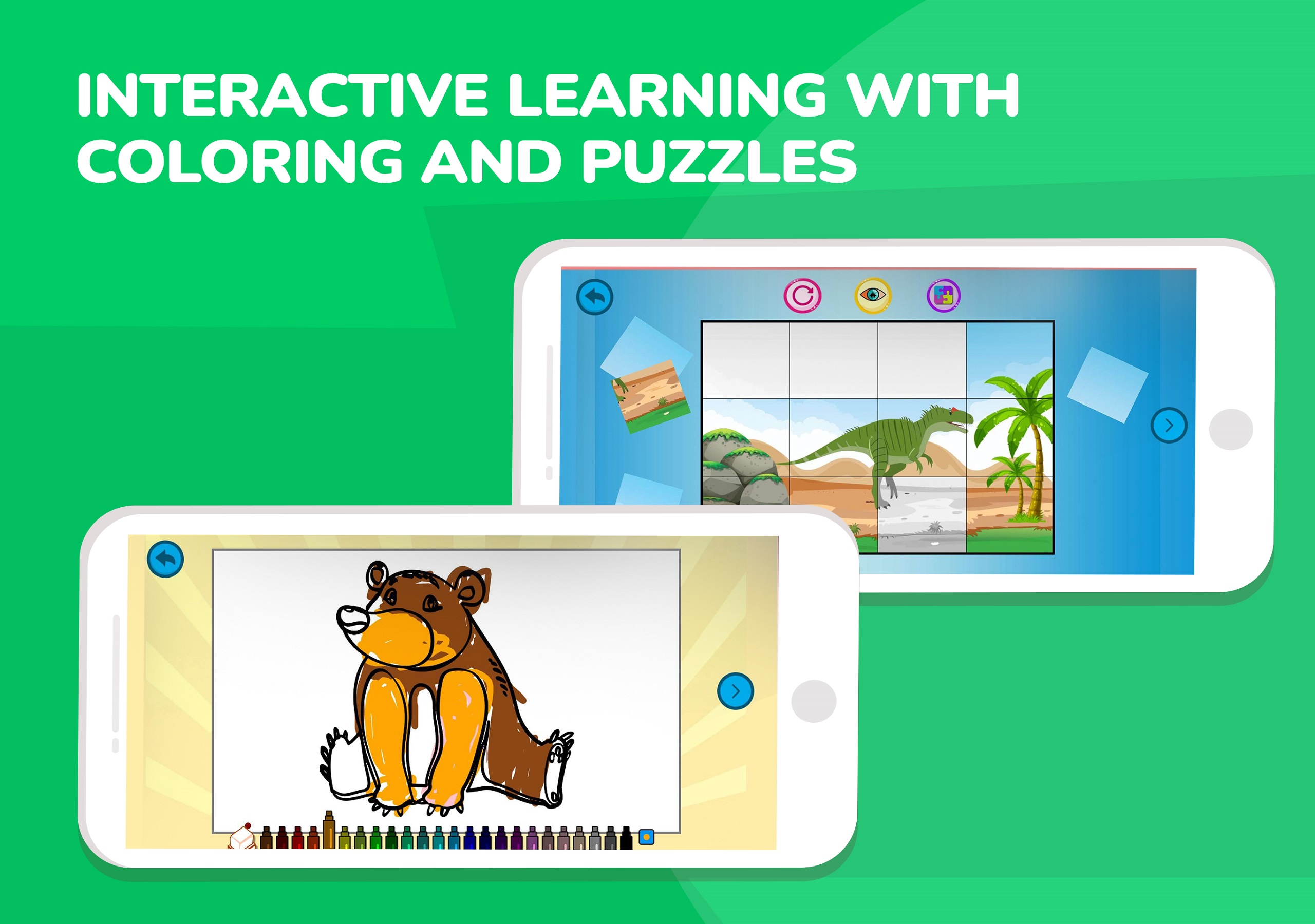 Tiny Genius App Interactive Learning with coloring and puzzles with our Tiny Genius App