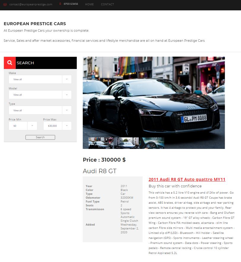 CarVadia.net Detailed Car Information Page